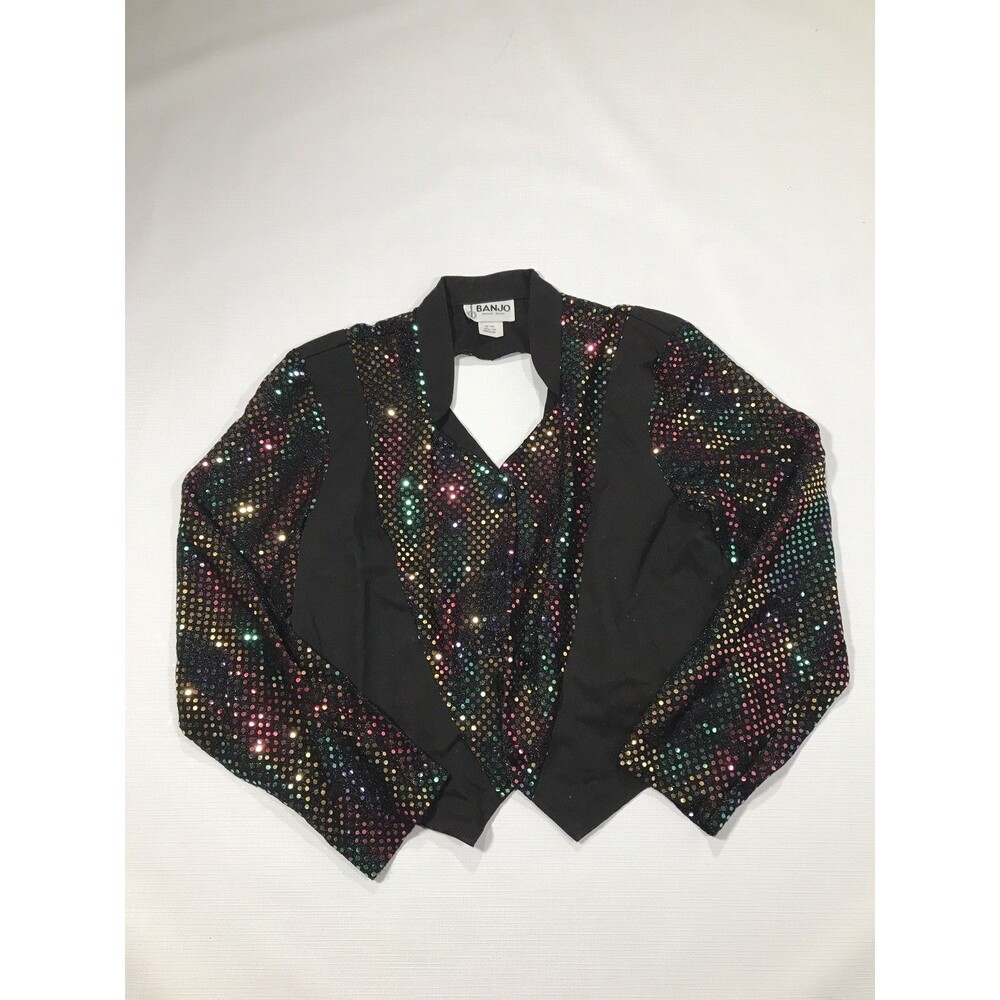 Vintage Cropped Western Sequin Blazer and Tank Top Banjo of Dallas Texas Medium